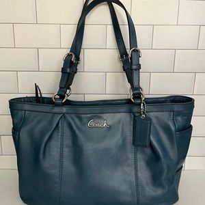 Coach Gallery Metallic Ocean leather East/West shoulder bag/tote #L1163-F17721